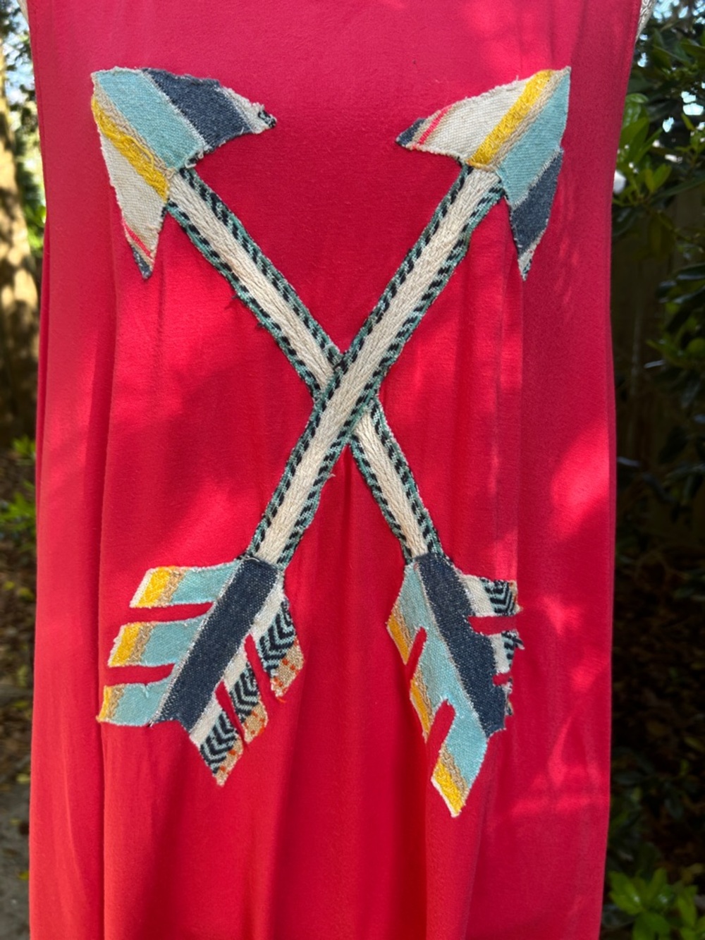 Judith March Coral Red Flowy Tank Tunic/Mini Dress - Picture 3 of 5